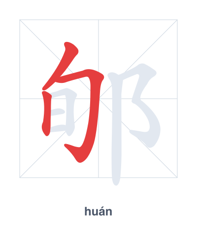 Pratica dell'ordine dei tratti per 郇 - huán