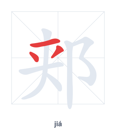 Pratica dell'ordine dei tratti per 郏 - jiá