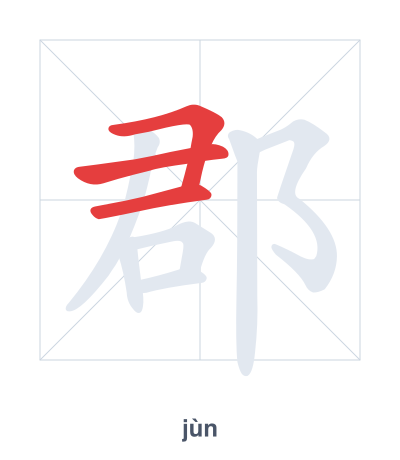 Pratica dell'ordine dei tratti per 郡 - jùn