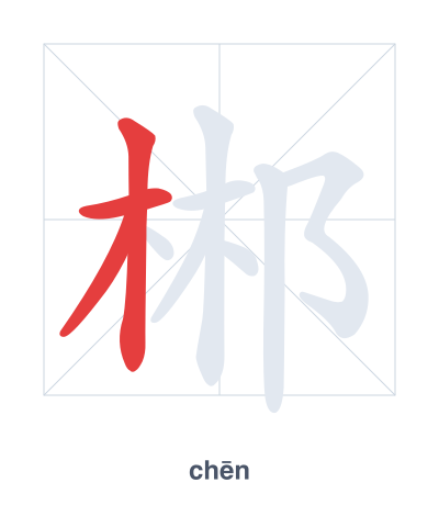 Pratica dell'ordine dei tratti per 郴 - chēn