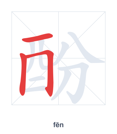 Pratica dell'ordine dei tratti per 酚 - fēn