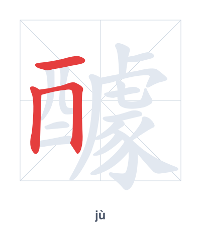 Pratica dell'ordine dei tratti per 醵 - jù