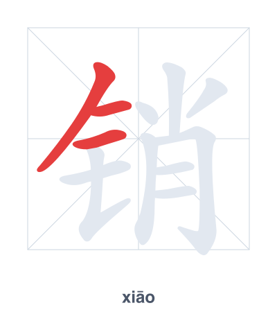 Pratica dell'ordine dei tratti per 销 - xiāo