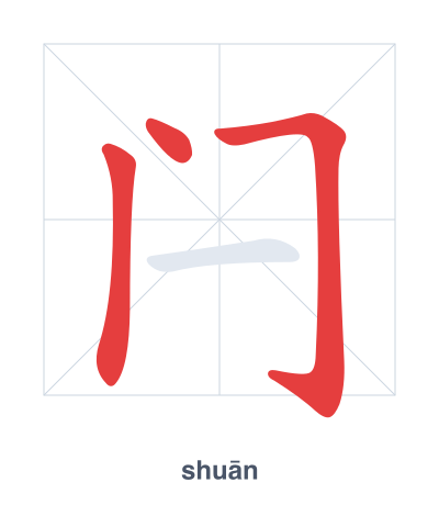 Pratica dell'ordine dei tratti per 闩 - shuān
