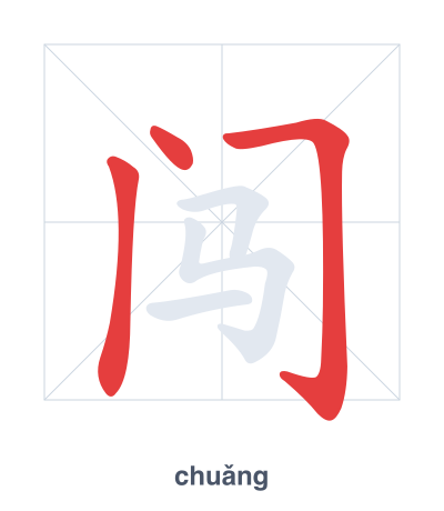 Luyện tập thứ tự nét cho 闯 - chuǎng