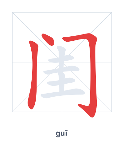 Pratica dell'ordine dei tratti per 闺 - guī