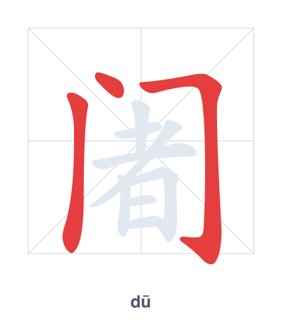 Pratica dell'ordine dei tratti per 阇 - dū