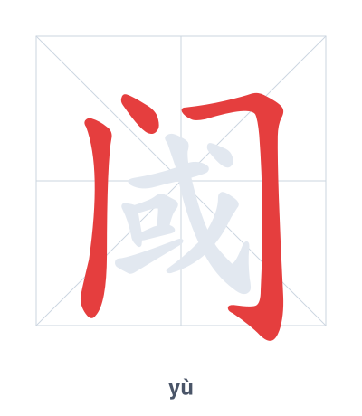 Pratica dell'ordine dei tratti per 阈 - yù