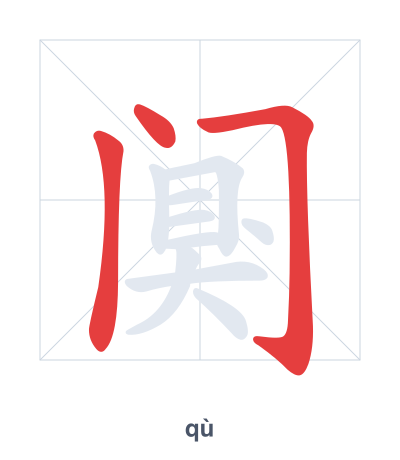 Pratica dell'ordine dei tratti per 阒 - qù