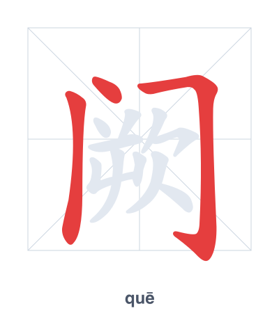 Pratica dell'ordine dei tratti per 阙 - quē/què