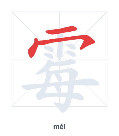 Pratica dell'ordine dei tratti per 霉 - méi