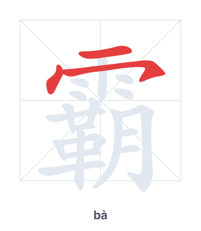 Pratica dell'ordine dei tratti per 霸 - bà