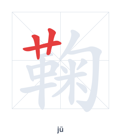 Pratica dell'ordine dei tratti per 鞠 - jū