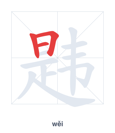 Pratica dell'ordine dei tratti per 韪 - wěi