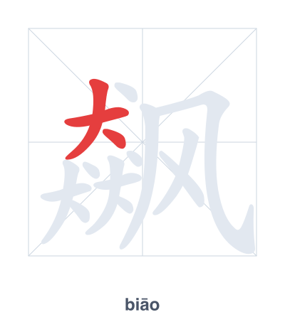 Luyện tập thứ tự nét cho 飙 - biāo