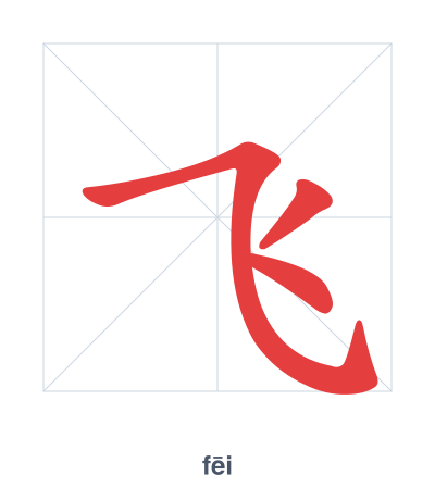 Pratique de l'ordre des traits pour 飞 - fēi