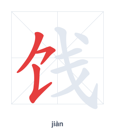 Strichfolge-Übung für 饯 - jiàn