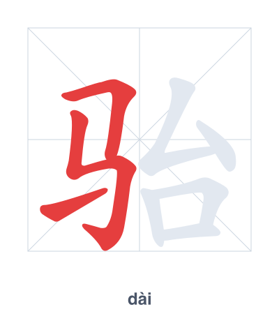 تدريب ترتيب الخطوط لـ 骀 - dài