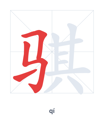 Pratica dell'ordine dei tratti per 骐 - qí