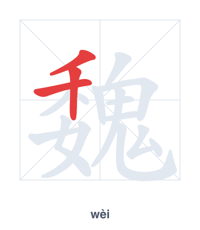 Pratica dell'ordine dei tratti per 魏 - wèi