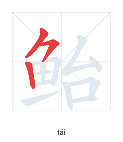 Pratica dell'ordine dei tratti per 鲐 - tái