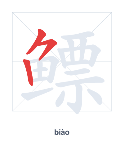 Pratica dell'ordine dei tratti per 鳔 - biào