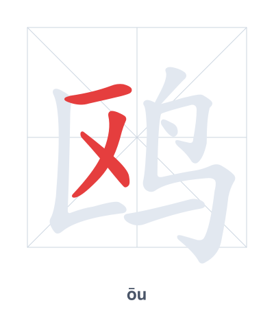 Pratica dell'ordine dei tratti per 鸥 - ōu