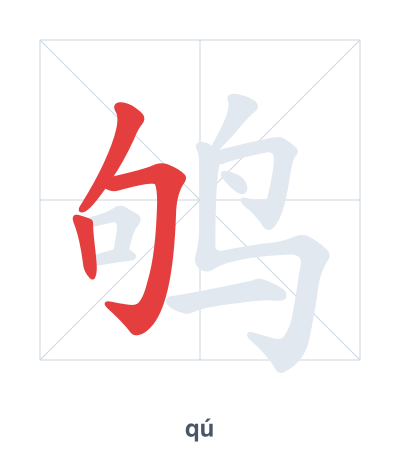 Pratique de l'ordre des traits pour 鸲 - qú