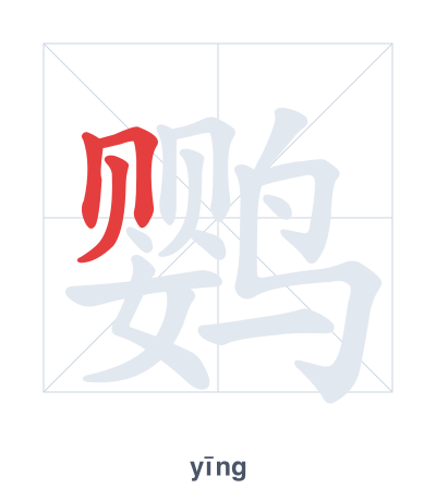 Pratica dell'ordine dei tratti per 鹦 - yīng