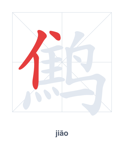Pratica dell'ordine dei tratti per 鹪 - jiāo