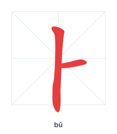 Stroke order practice for ⺊ - bǔ