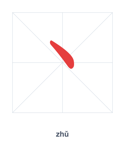 Stroke order practice for 丶 - zhǔ